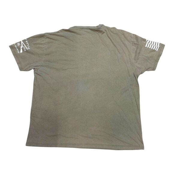 Grunt Style Mens Army T-Shirt Olive Green Patriotic Graphic Tee Short Sleeve M - Picture 3 of 5